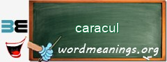 WordMeaning blackboard for caracul